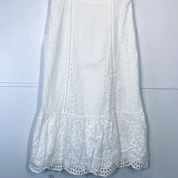 Parker Genevieve Long Eyelet MIDI Dress in Ivory - Picture 5 of 12